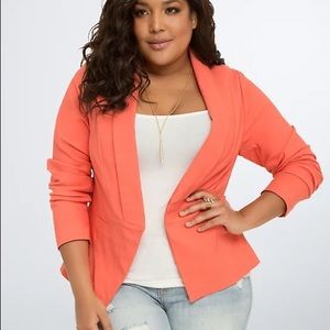 Torrid Cut Away Fit Blazer Coral Size 3